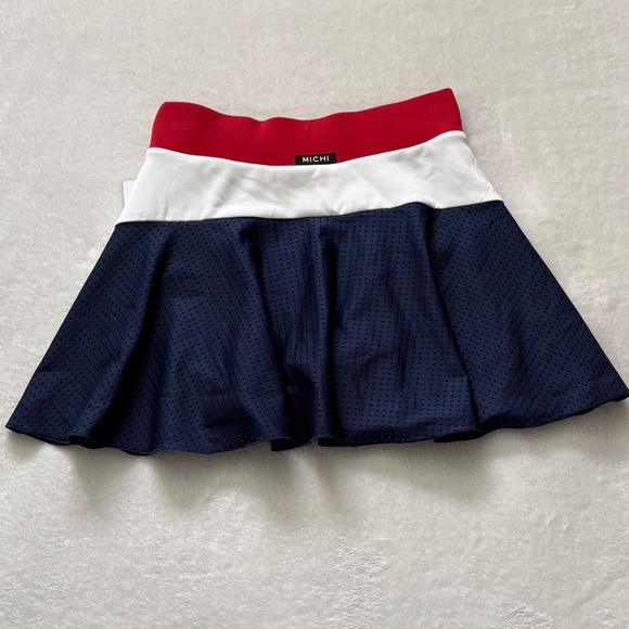 MICHI High Waist Electric Tennis Skirt with Attached Shorts - Picture 6 of 9